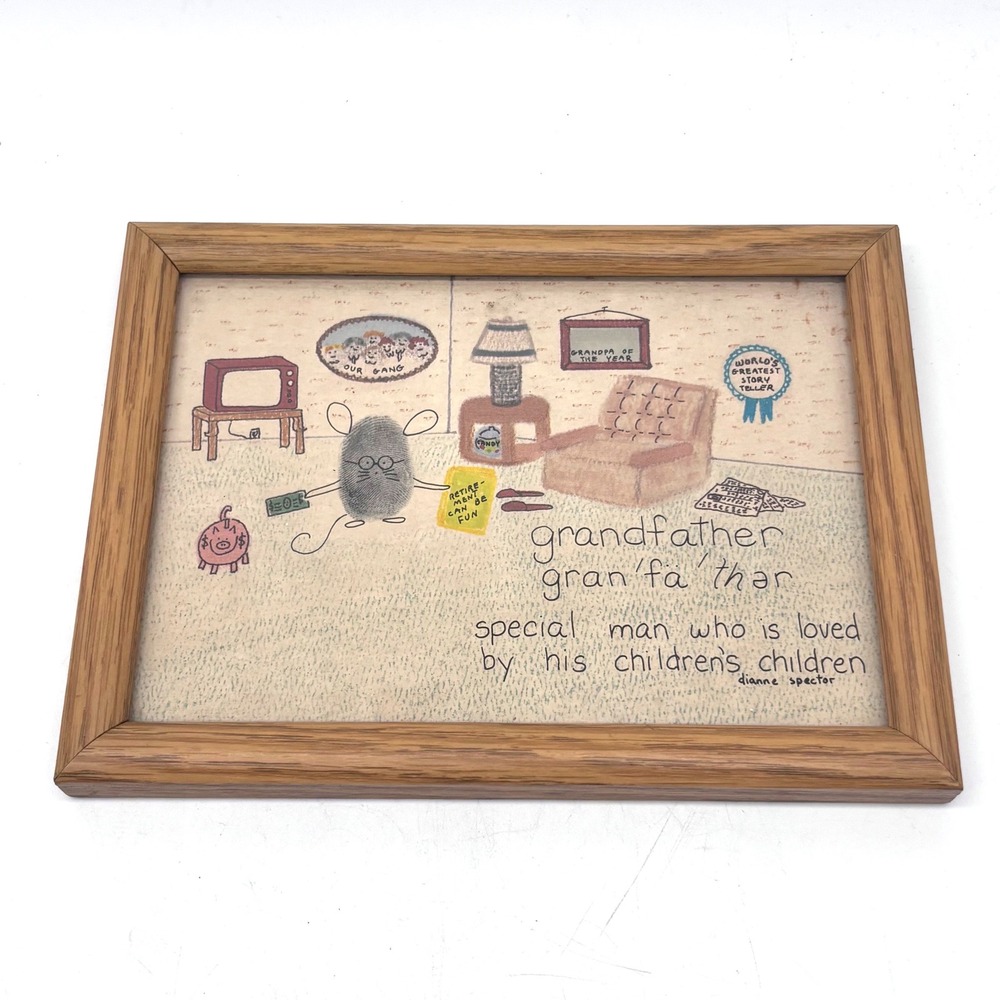 Dianne Spector Grandfather Framed Art Print Unisex 8x6 Brown Kitsch